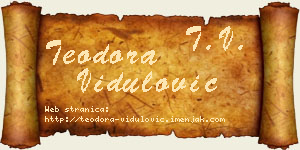 Teodora Vidulović vizit kartica